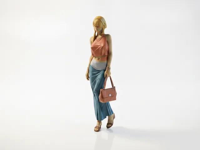 Skinny Handbag Lady Figurine Female Figure 3D Printable