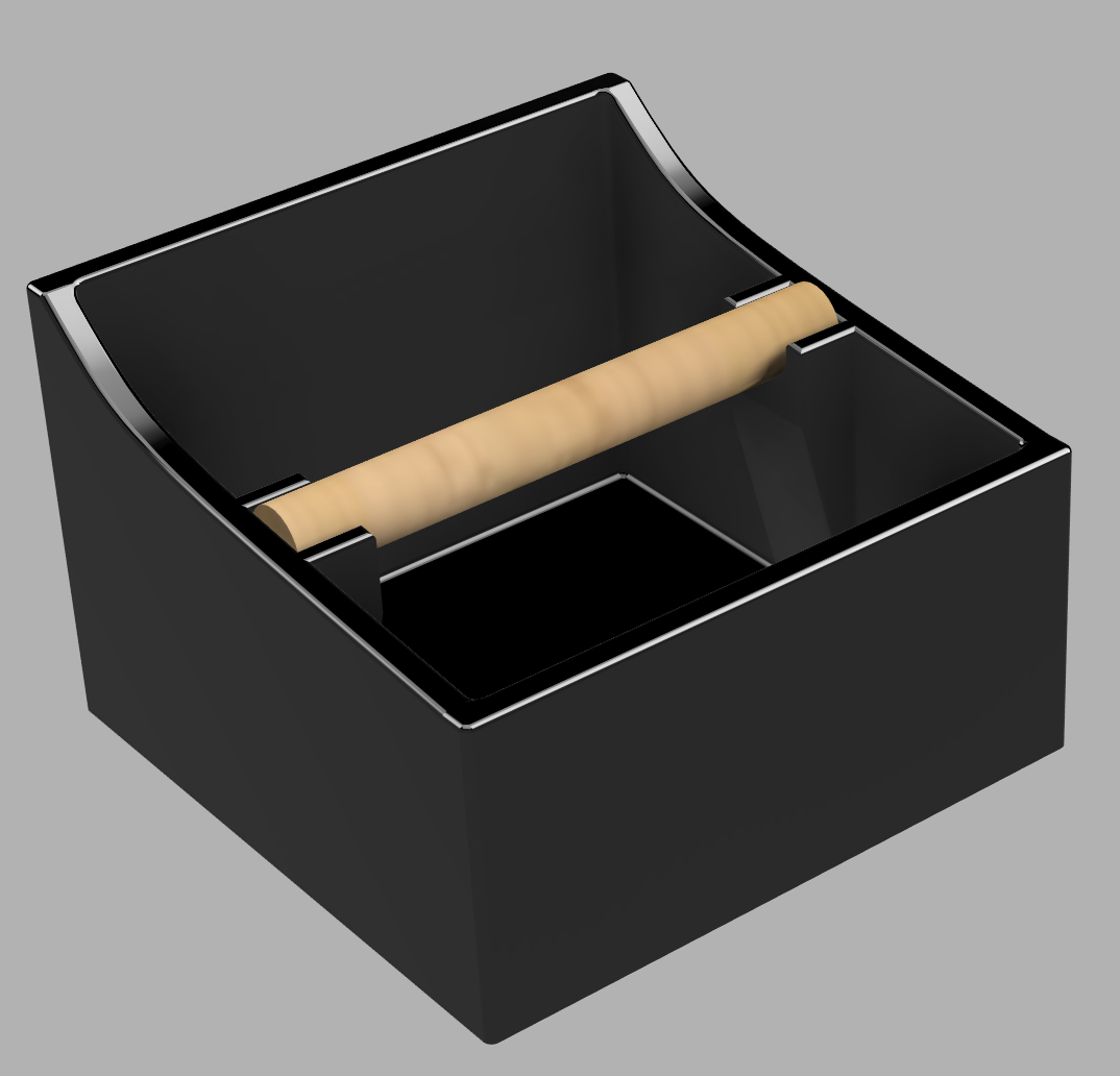 Abklopfer für Siebträger, Knockbox mit Holzstab
