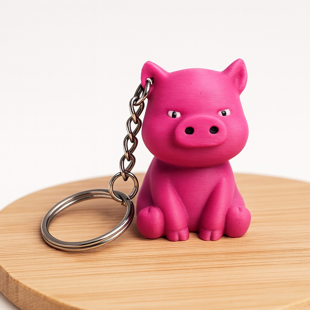 Cute Pig Keychain - No Supports