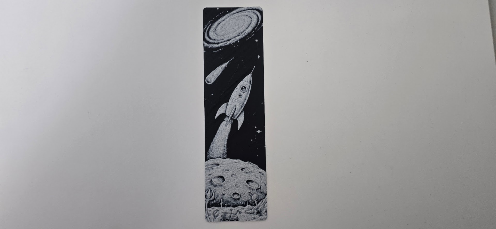Retro Rocket Moon Launch Space Bookmark