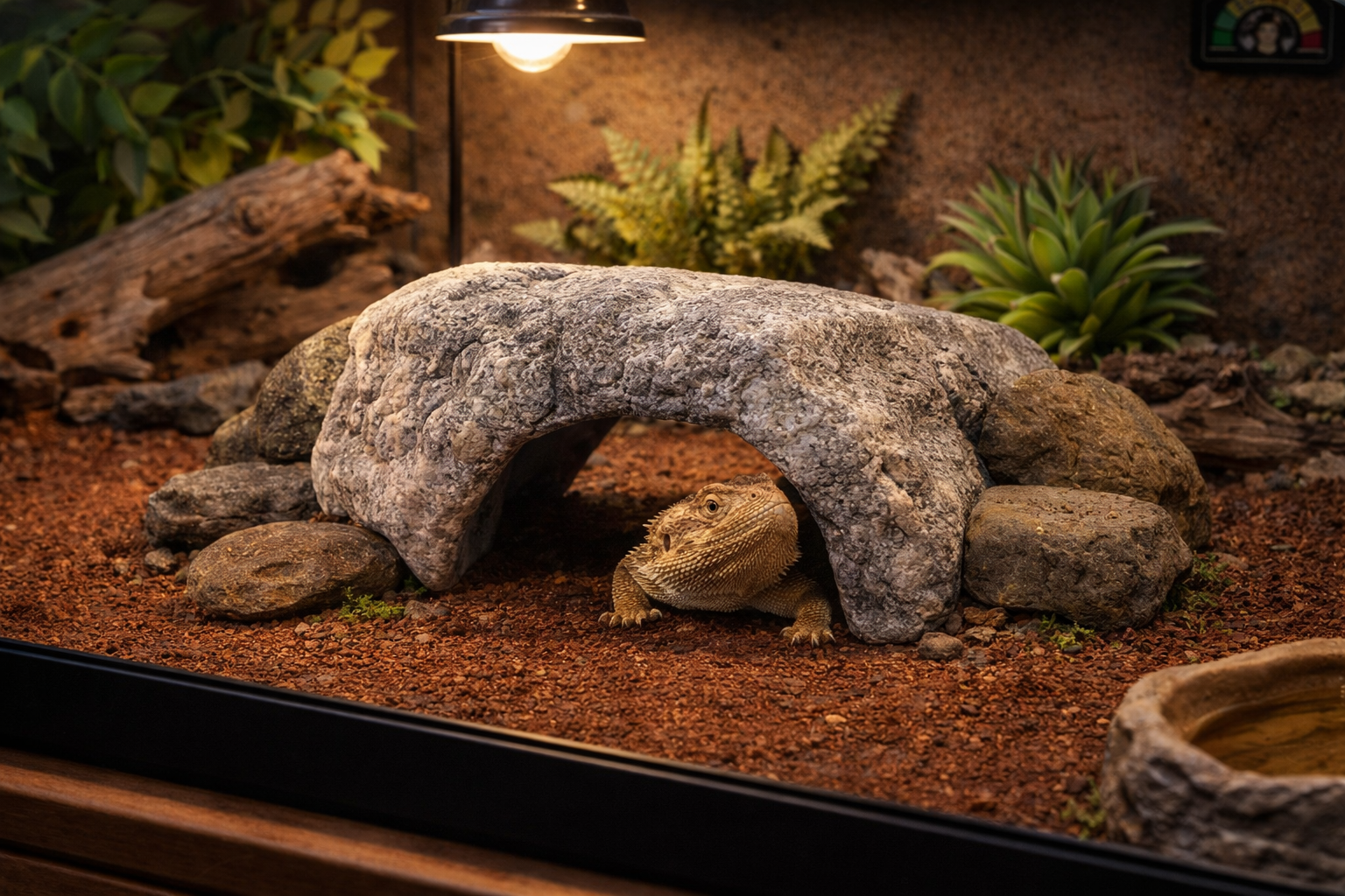 Rock Arch Reptile Hide & Basking Bridge