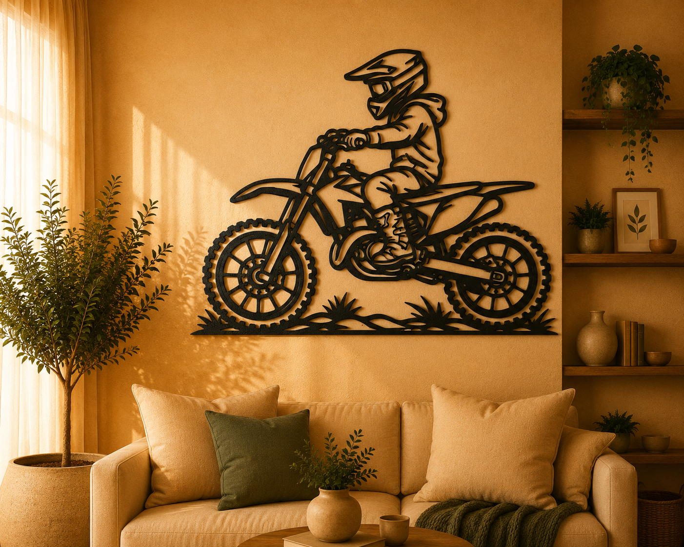 Dirt Bike Rider 2D Wall Art