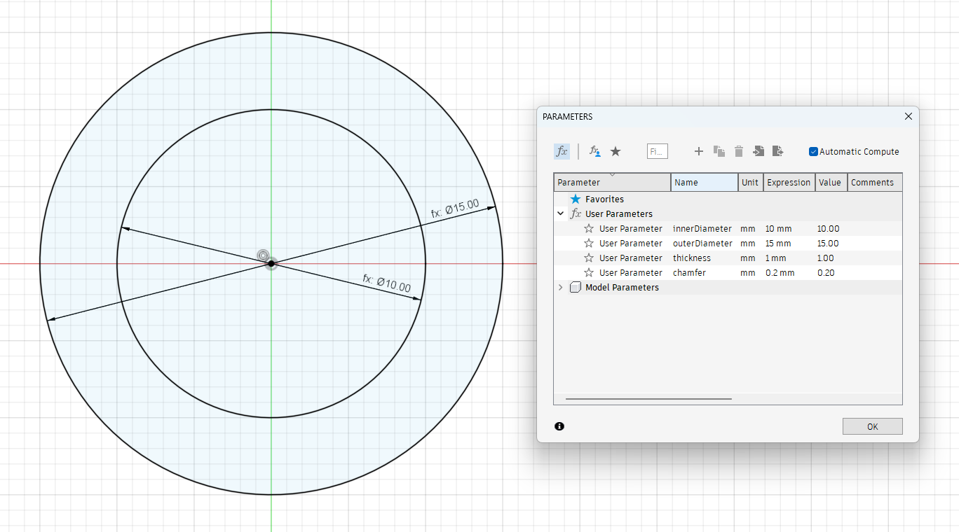 Parametric washer - Fusion360 — miniatura 4