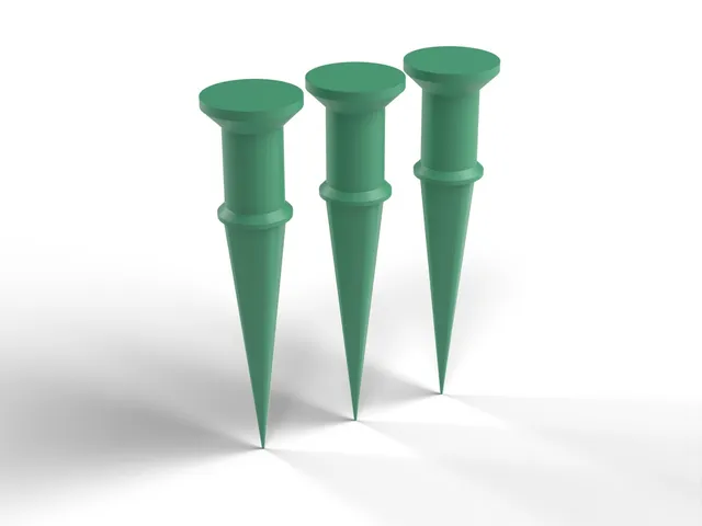 Hose Guides - Garden Hose Guide Spikes to Protect Beds and Borders, Set of 3, No Supports (OpenSCAD)