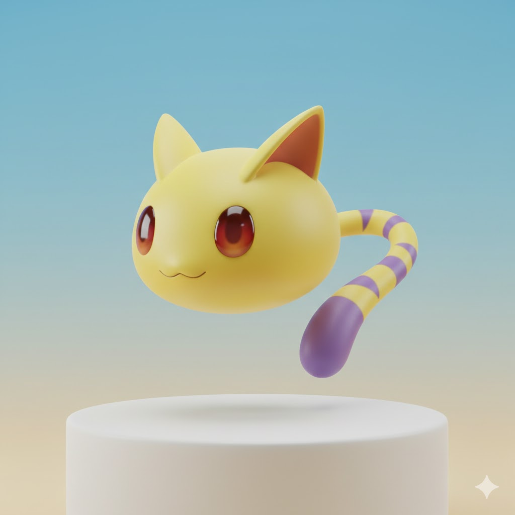 Nyaromon Digimon Creature Model