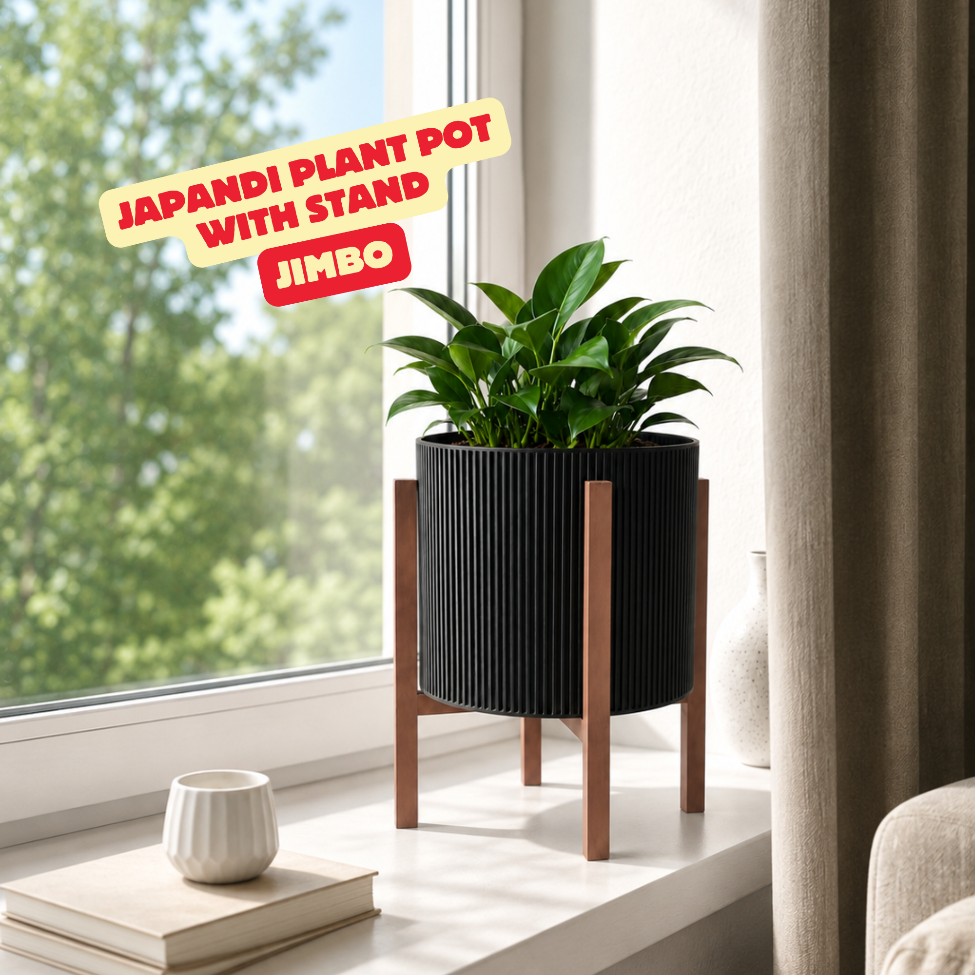 JAPANDI PLANT POT WITH STAND (JIMBO) / PLANTER / MODERN HOMEDECOR / DECOR / GARDEN / PLANTS