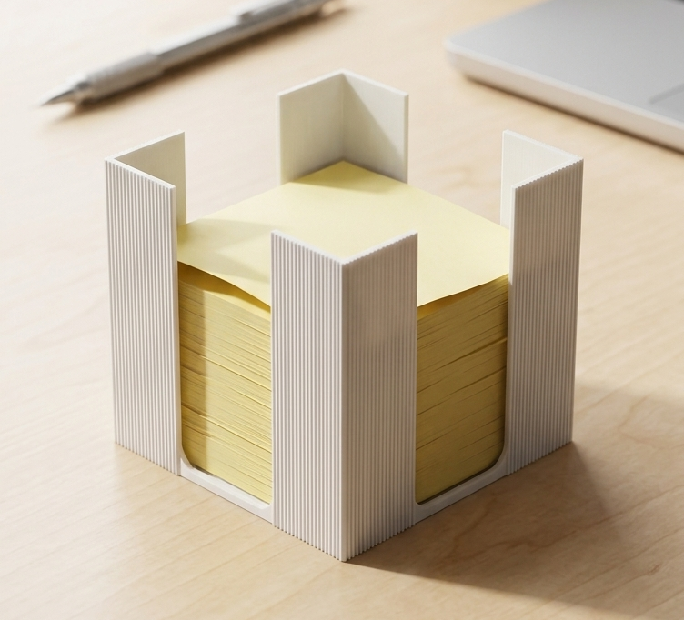 Modern Ribbed Sticky Note Holder – High Capacity