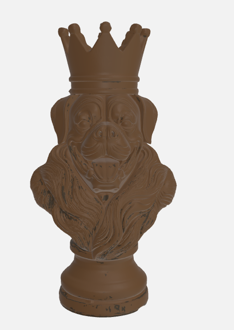 Boxer Dog King Chess Piece
