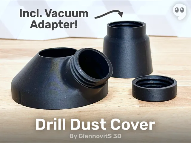 Drill Dust Collector (use with or without a vacuum - incl. alignment marks)