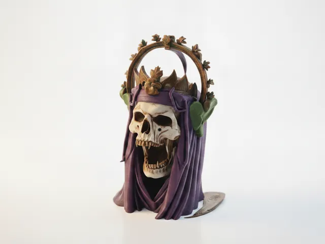 Crown Skull Statue Gothic Sculpture 3D Printable