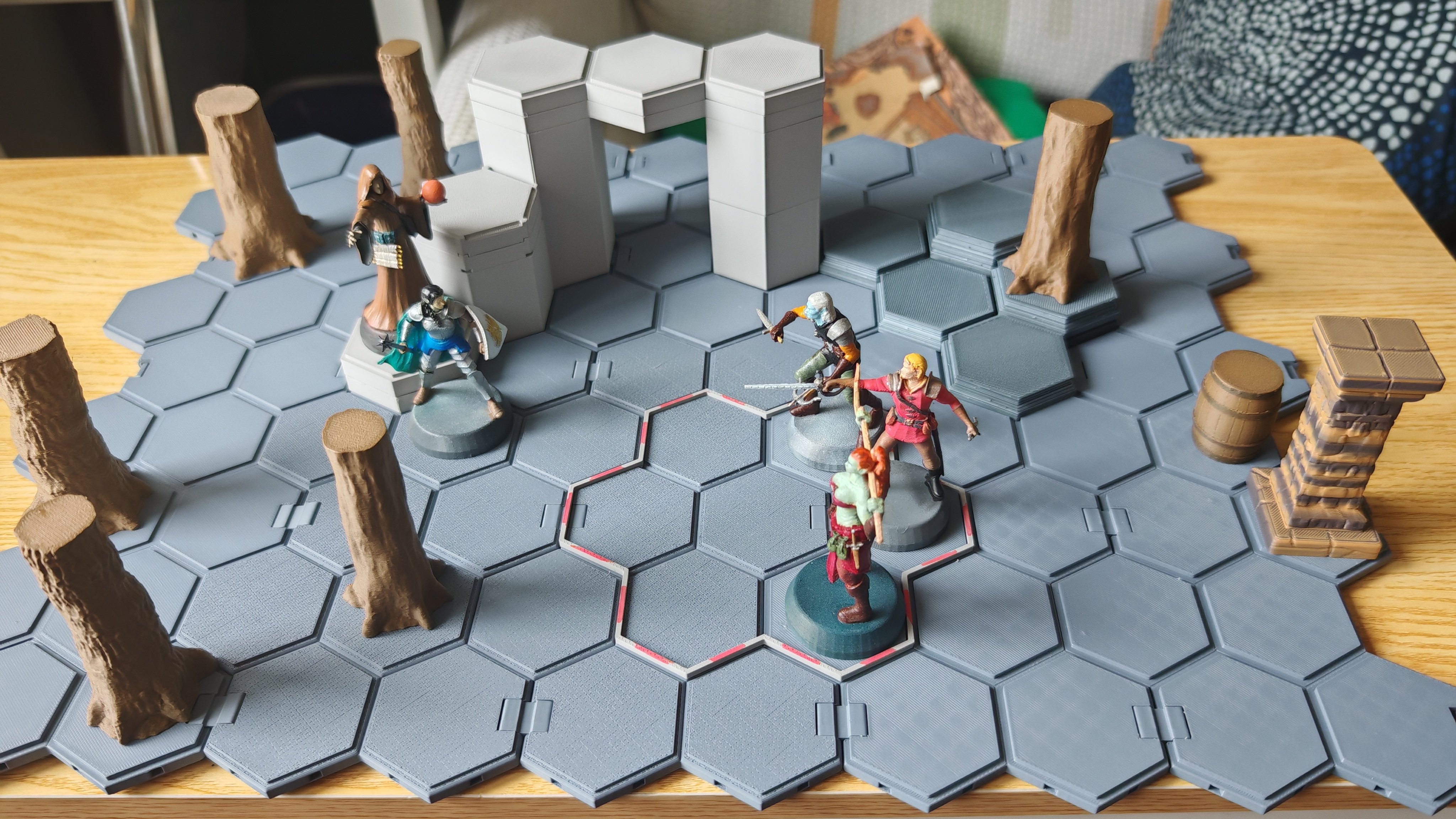 Miniatura 6 do modelo 3D Foldable battlefield with hexagonal grid