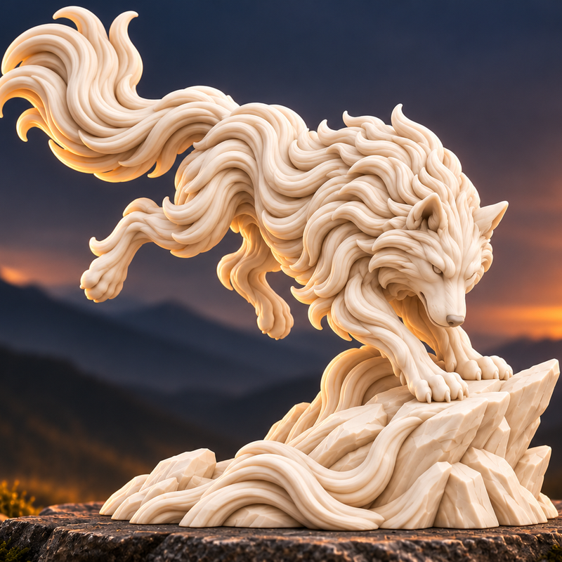 Hunting Wolf | Majestic Sculpture by Frozen 3d Studio | Download free ...