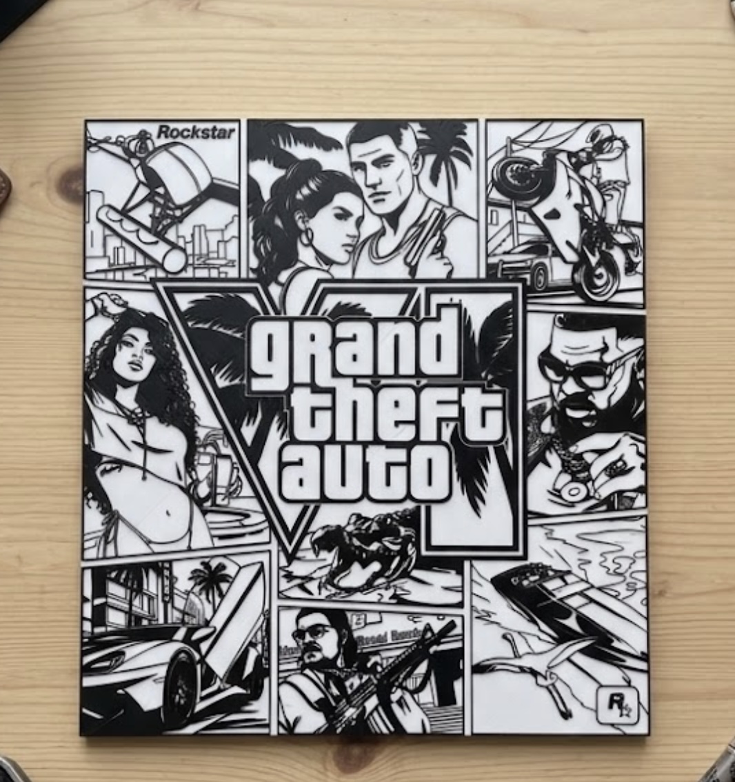 Gta 6 2d wall art - dual color with pause