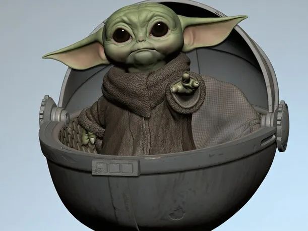 Grogu from the movie The Mandalorian  ( 3 different versions )