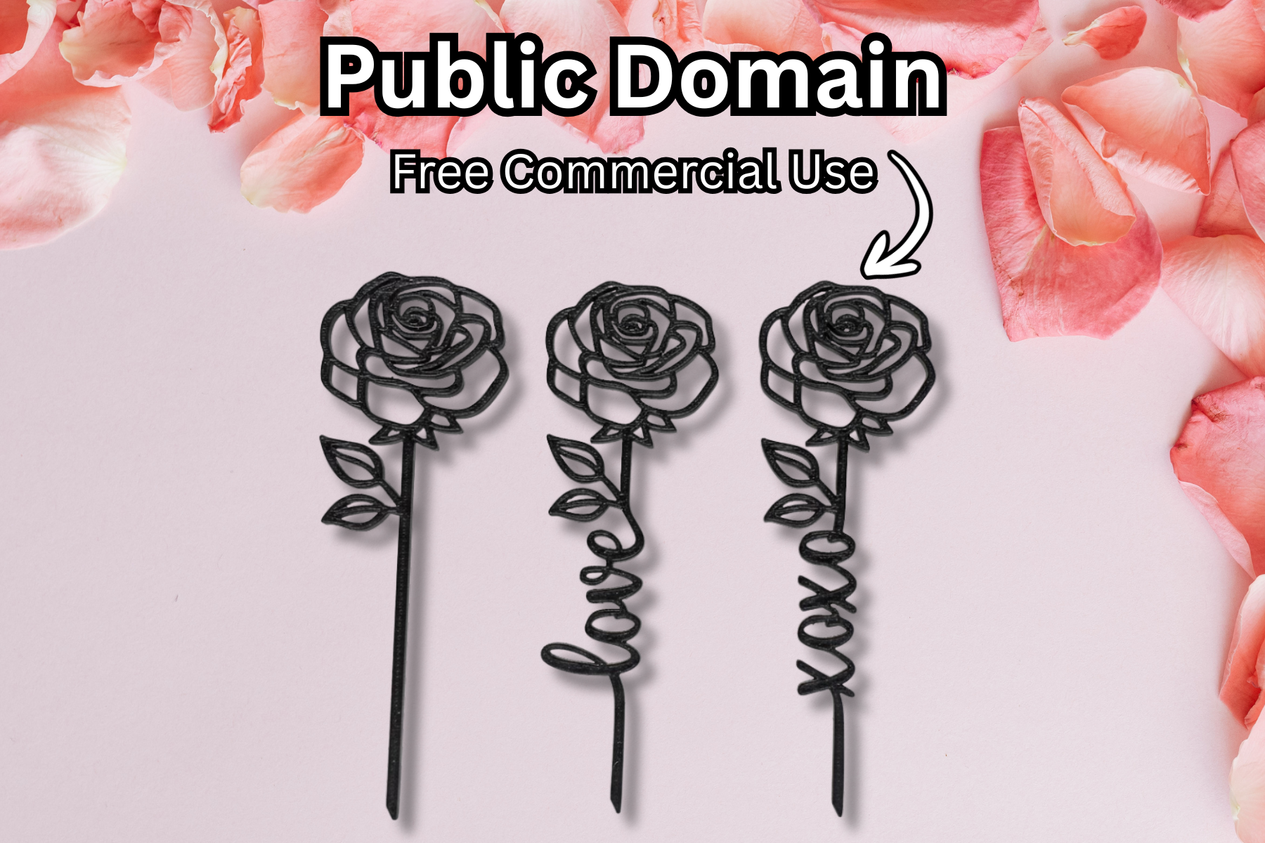 Customizable Rose Set with Name & Message Spaces