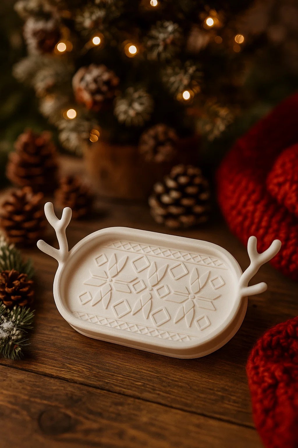 Festive Deer Antler Tray