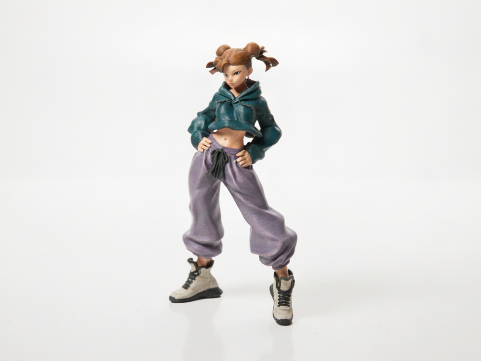 Street Chun Li Figurine Action Pose 3D Printable