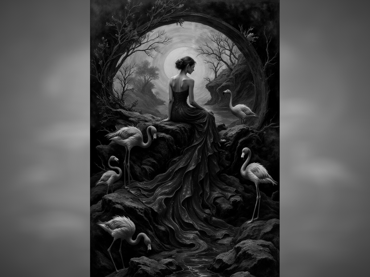 Woman with Birds Hueforge
