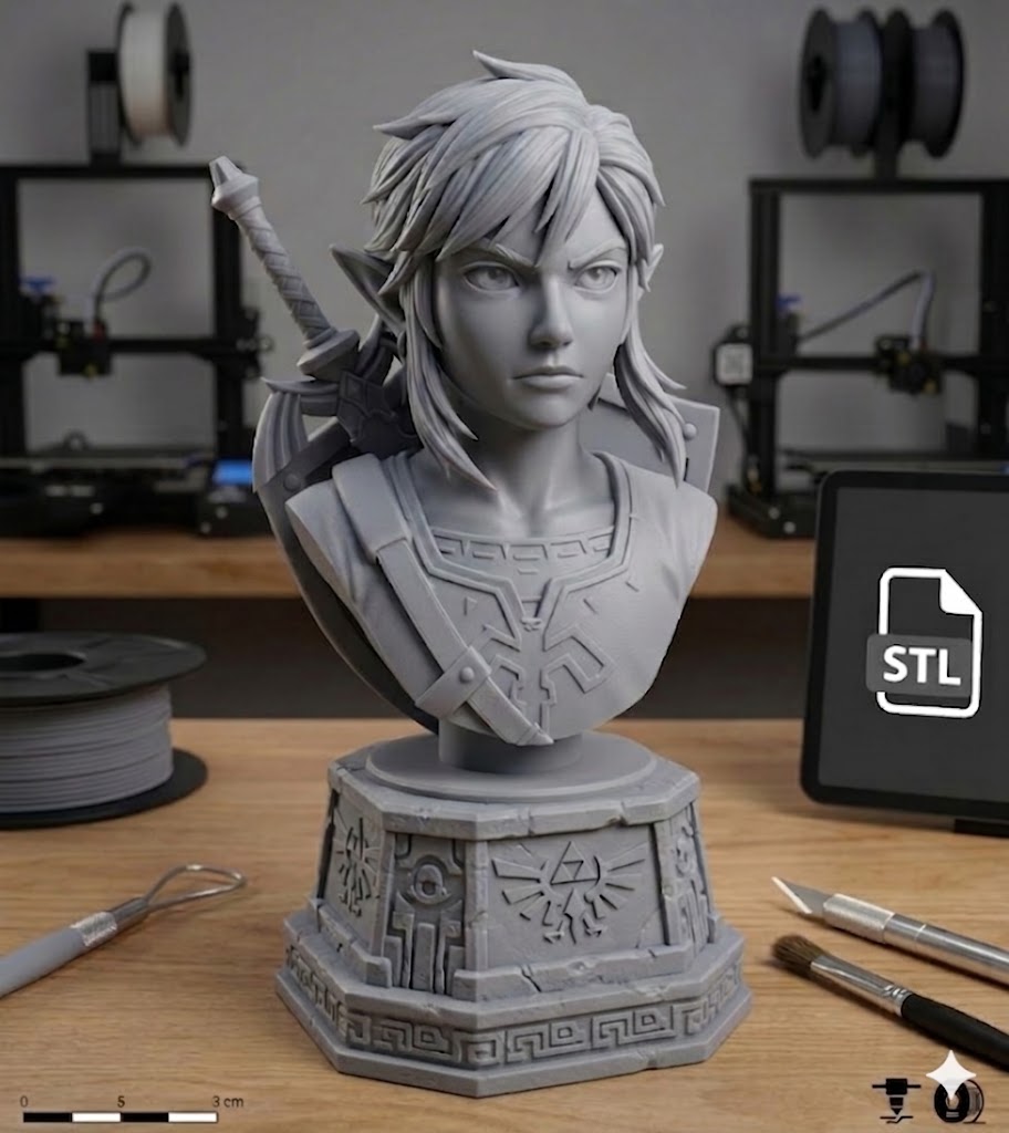 Buste de Link - Héros d'Hyrule (Concept de Collection) 3D model