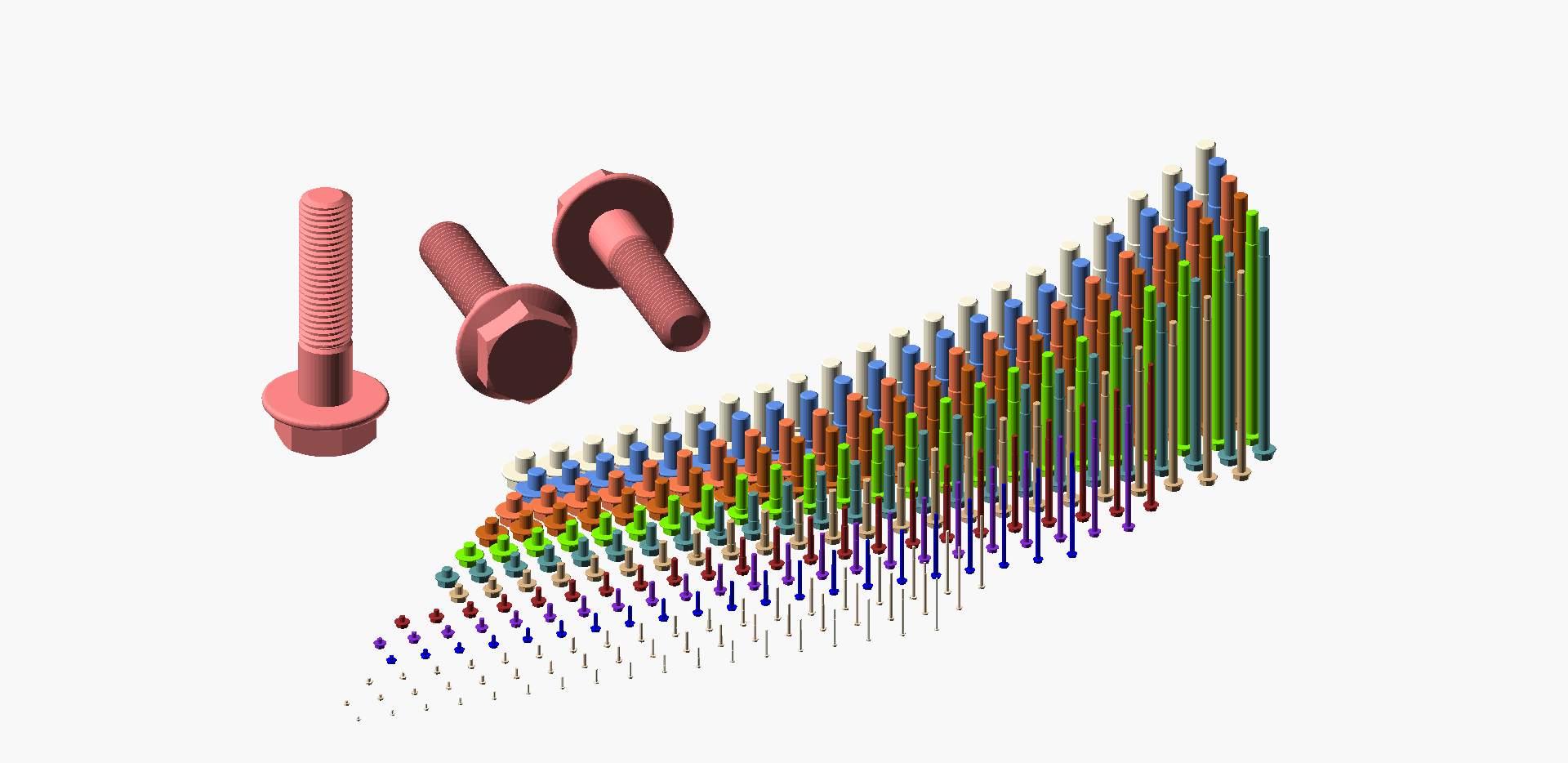 Hundreds of Metric Hex Flange Bolt Screws with Fine Pitch Threads M1 up to M64