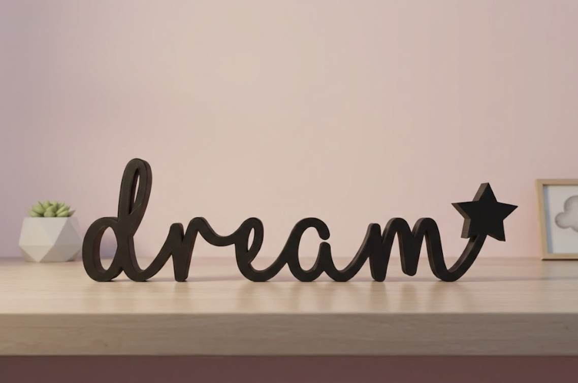 Dream Word Art - Minimalist Star Decor