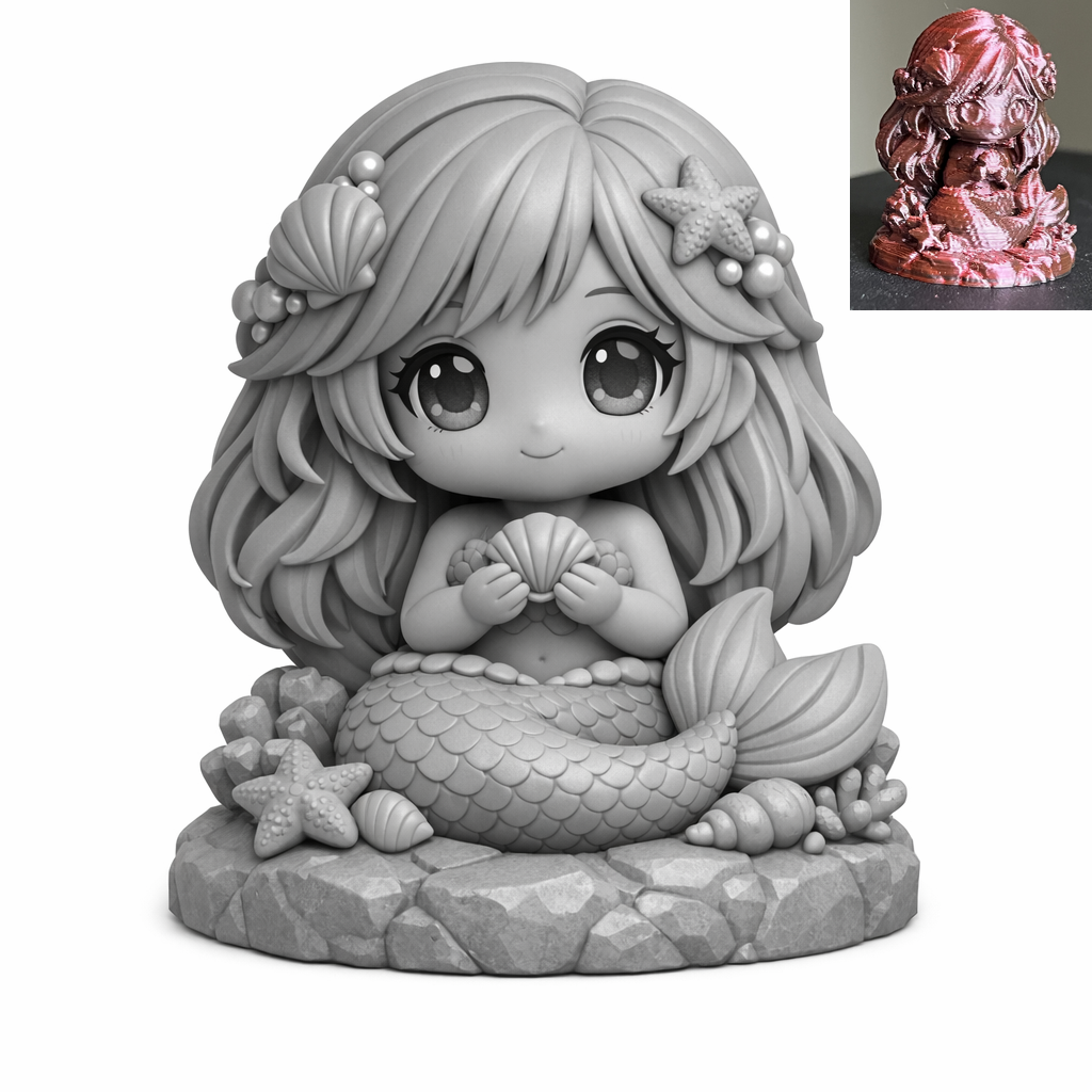 Chibi Mermaid #2 3D model by Ninomalbinho
