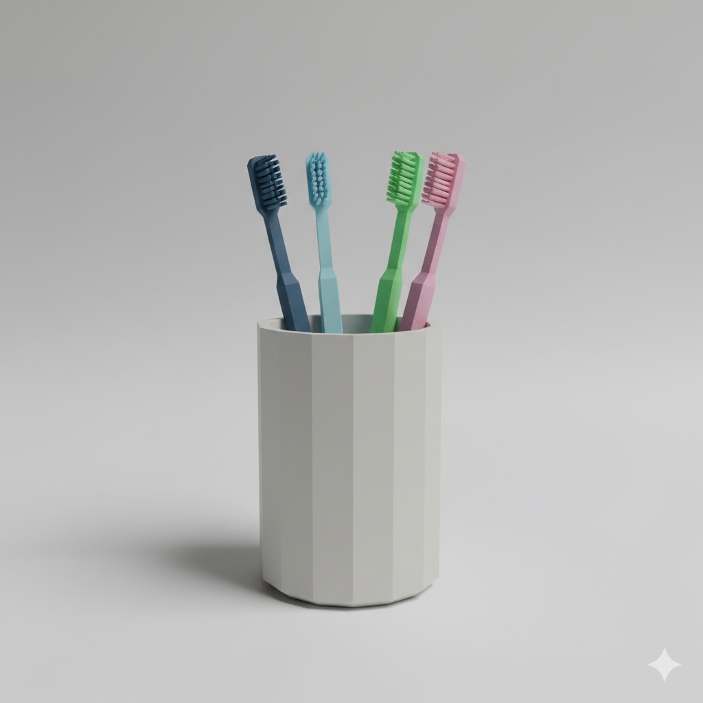Low Poly Toothbrush Cup