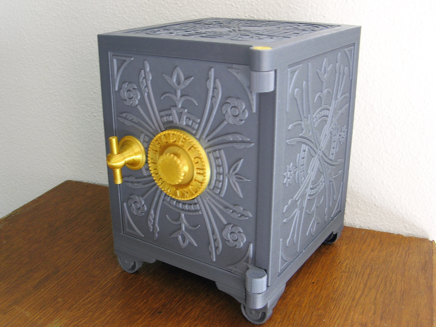 Miniature Toy Safe with Ornate Decoration