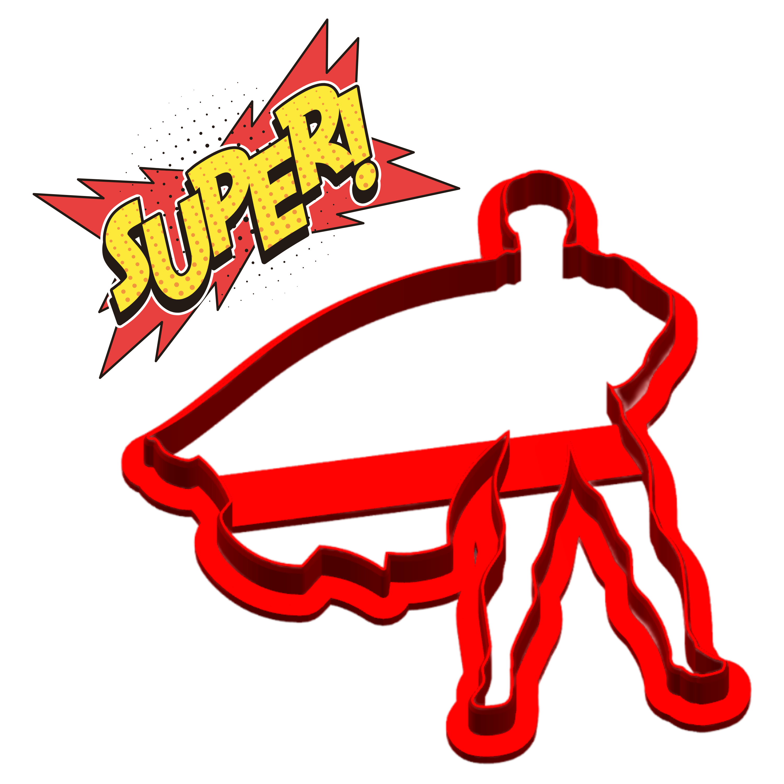 Superman with Cape Strong Stance Cookie Cutter