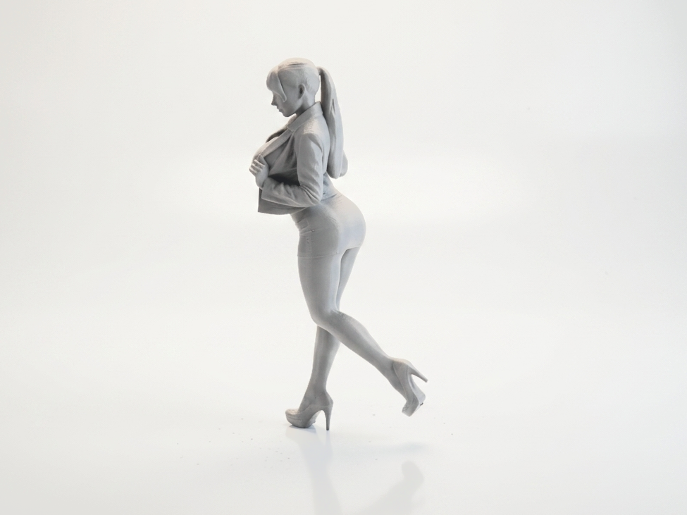 Lady Opening Jacket Female Figure 3D Printable
