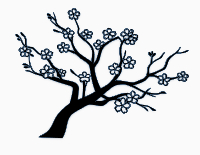 cherry tree wall art