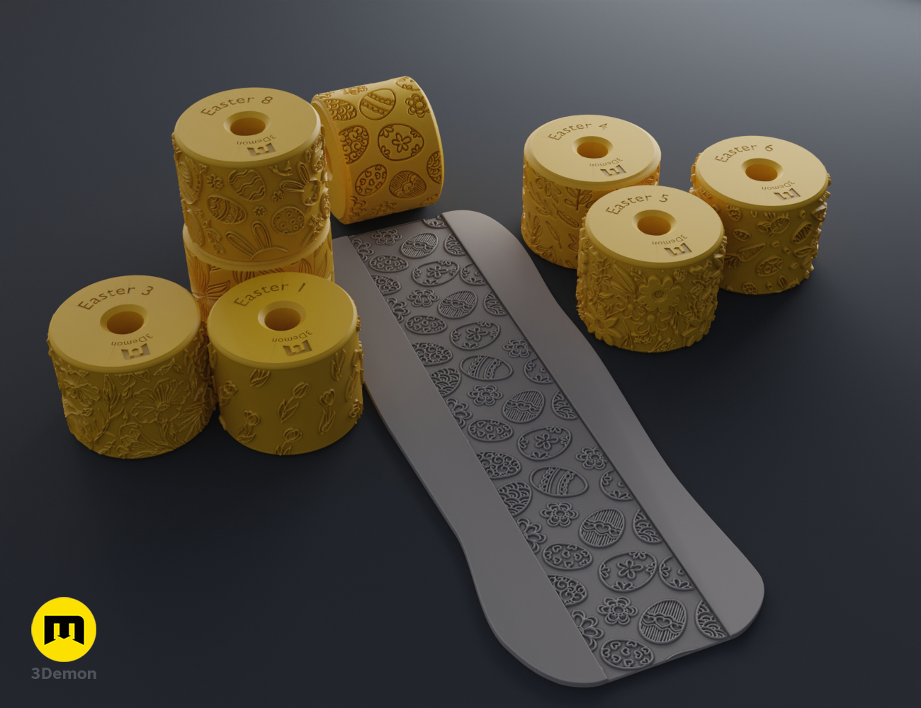 Miniatura 13 do modelo 3D Texture Rollers – Easter Patterns