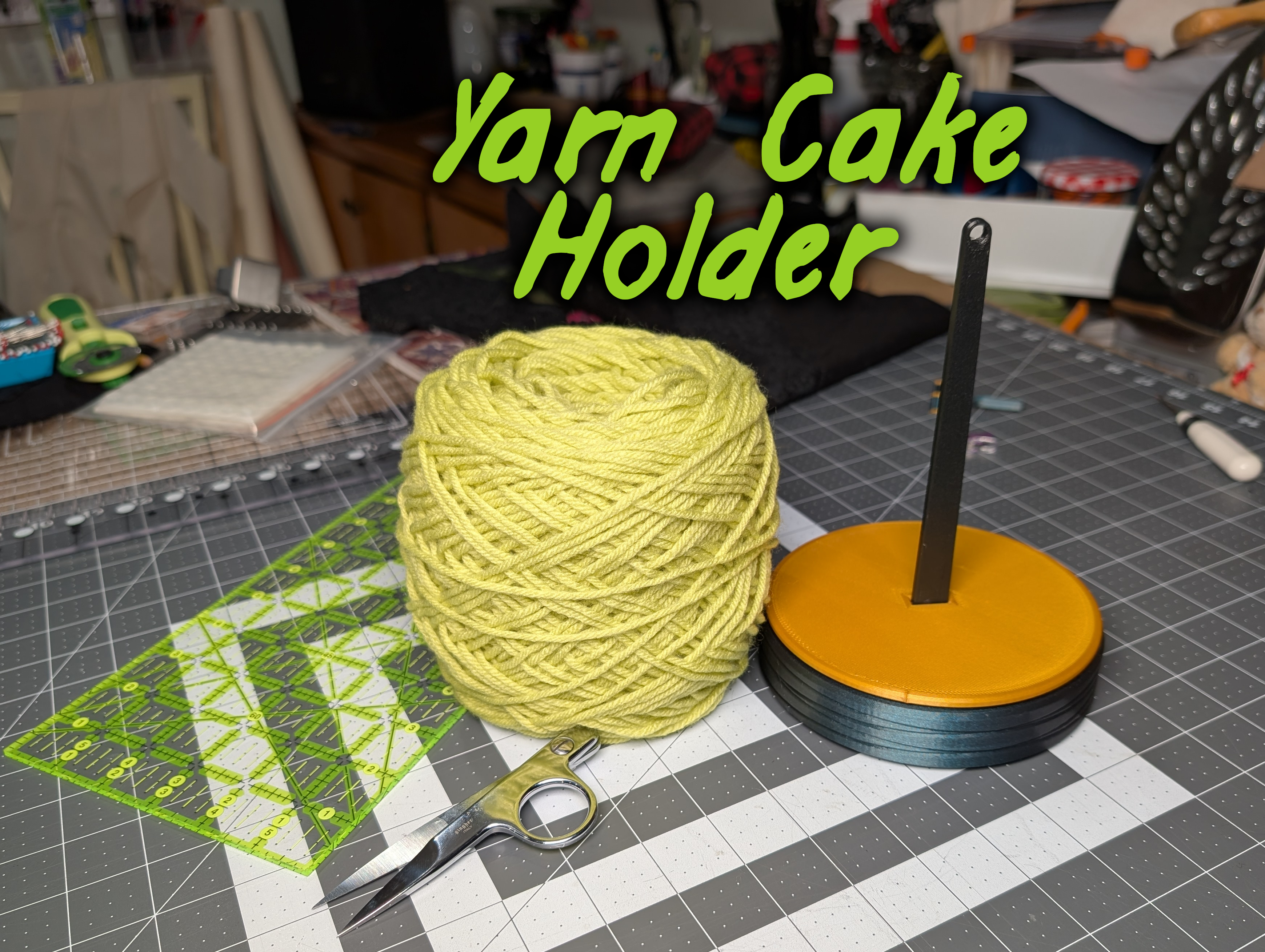 Portable Yarn Cake Spinner / Holder v2 3D model