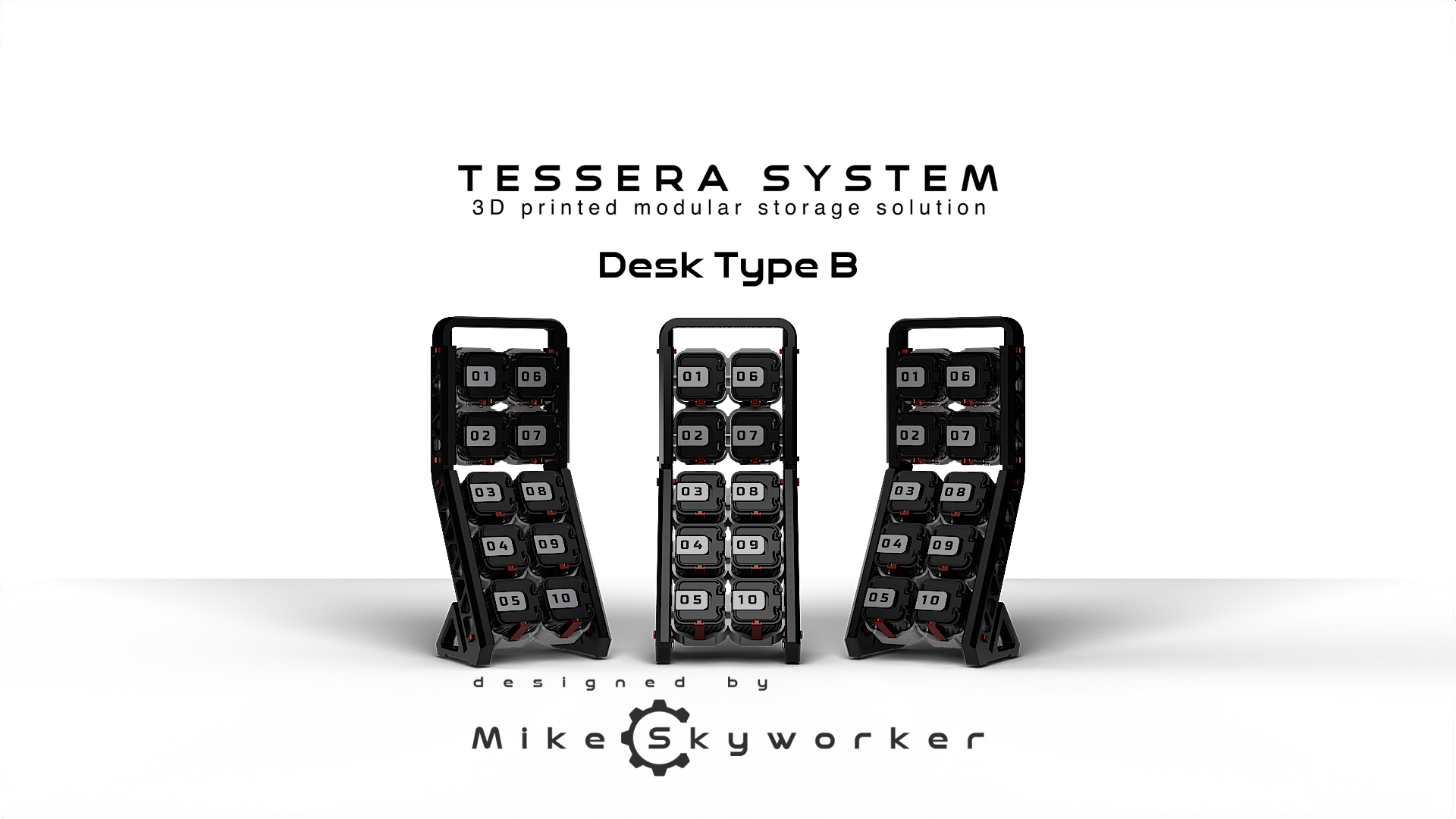 Tessera Desk Type B. Modular storage