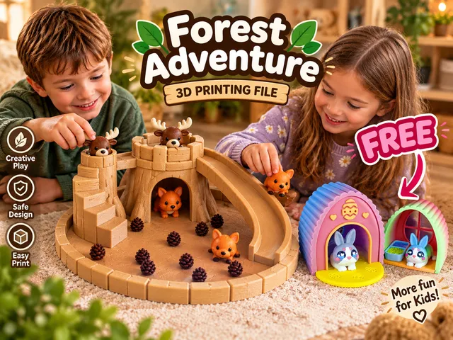 Forest Adventure Playset - Moose, Fox & Tree Stump