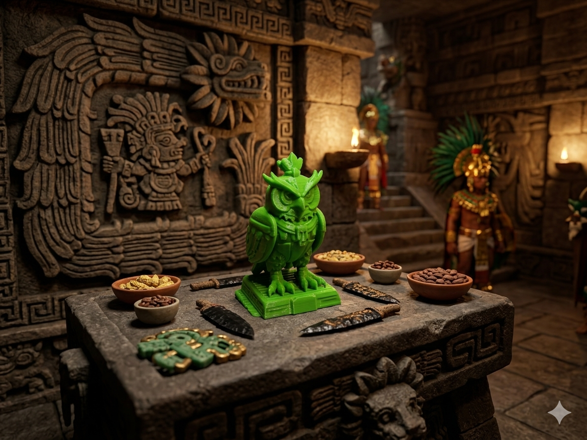 Aztec Warrior Owl 3D model by Wexik