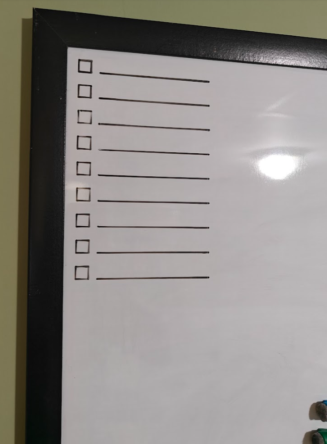 Whiteboard Checklist Jig