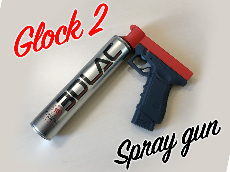 Gun-style spray can grip for LAC 3D glue and spray cans