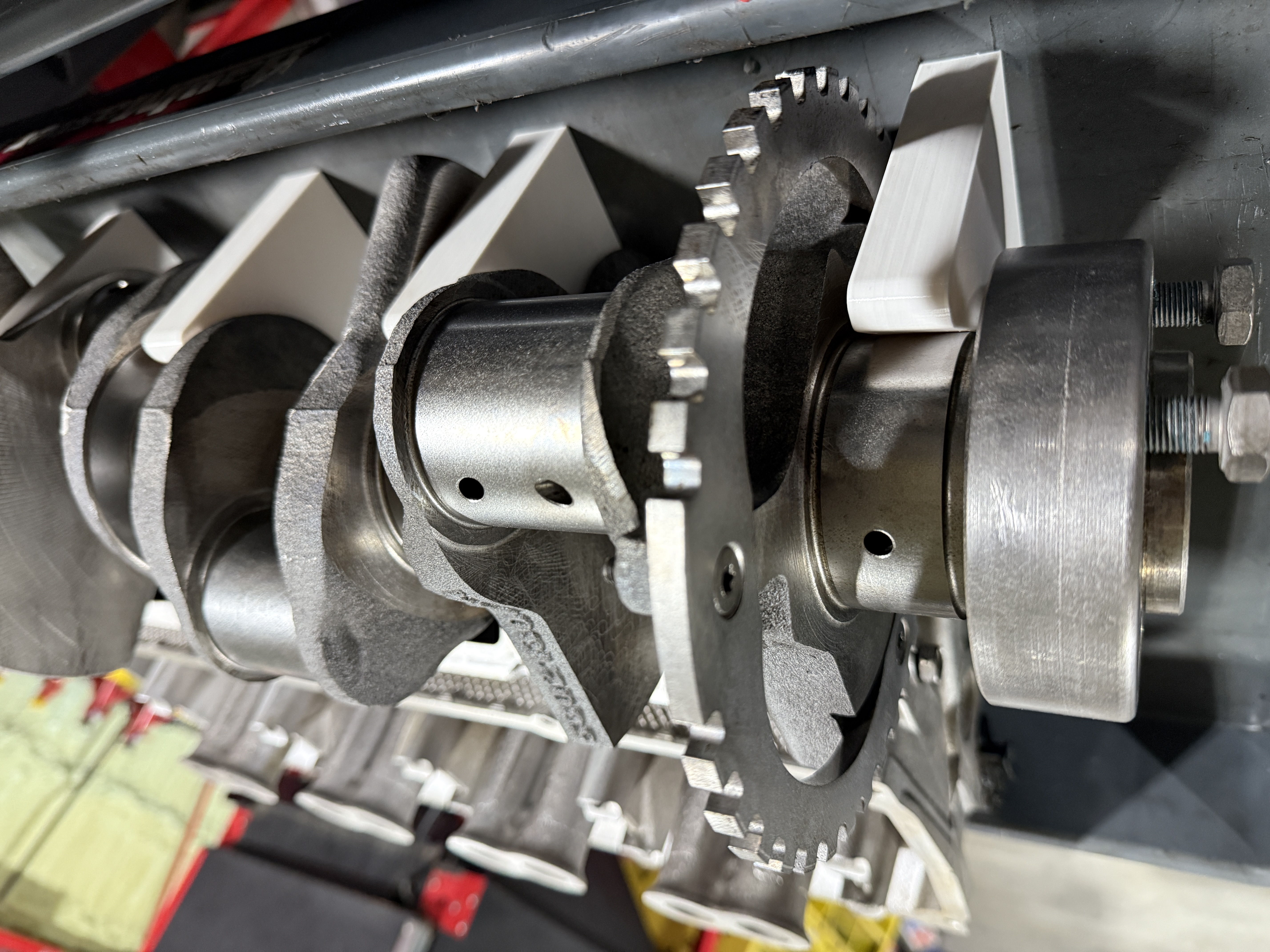 A stand for supporting your Crankshafts by the main journals when stored horizontally