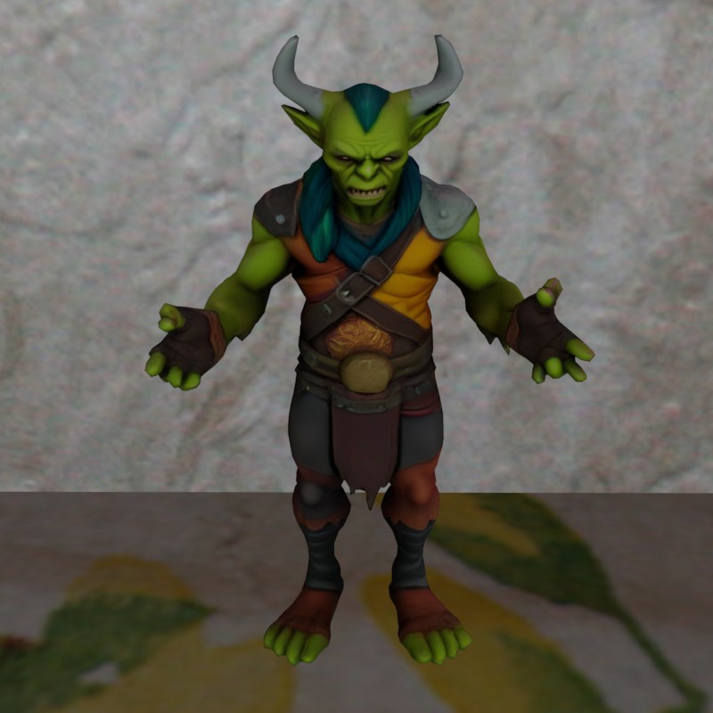 Game ready Orc Low ready for Rig 3D model