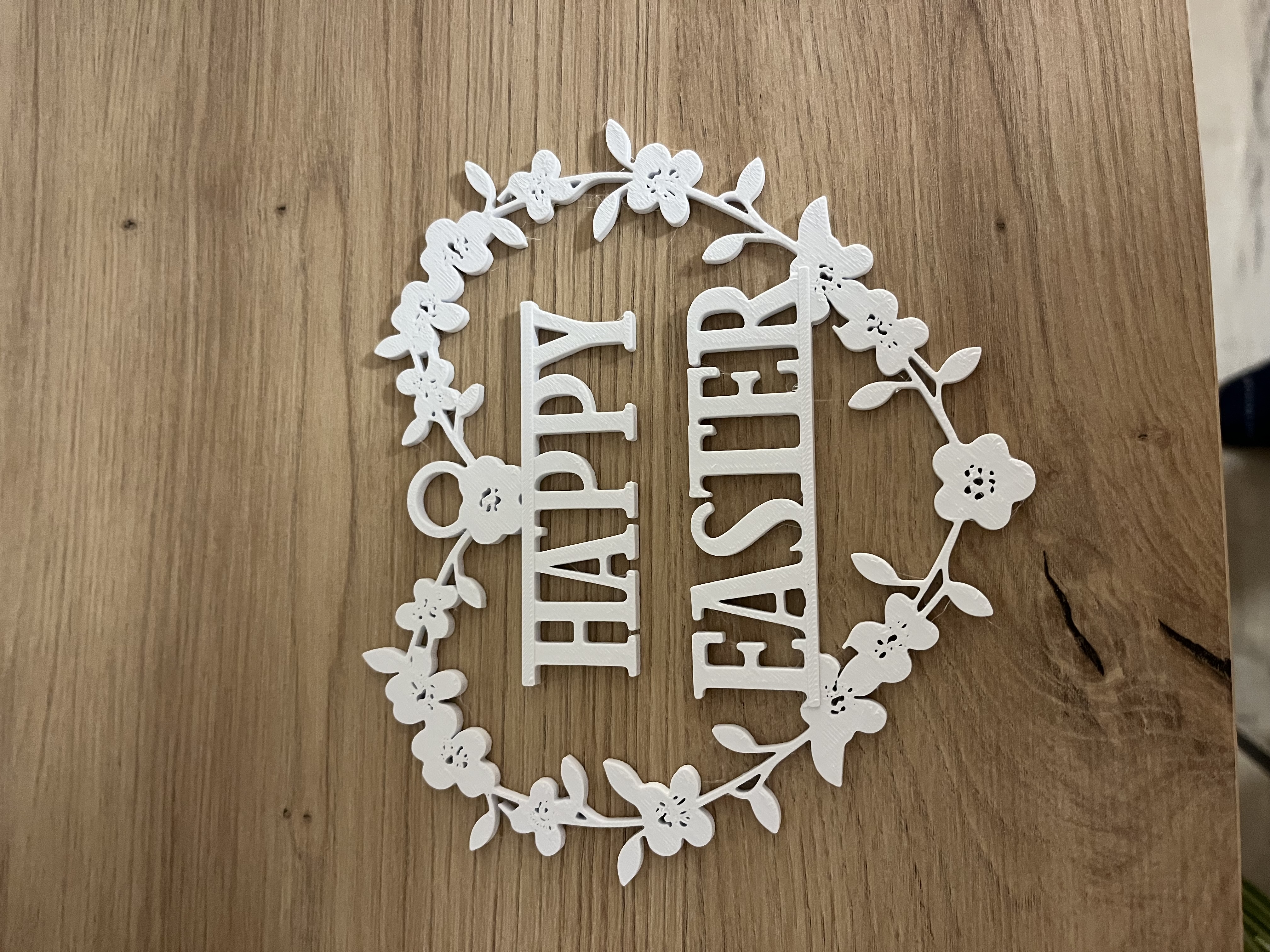 Happy Easter Floral Heart Wreath