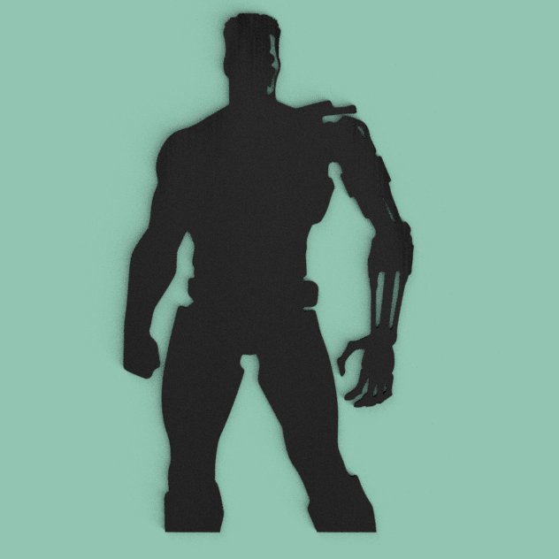 Cyborg Hunter Silhouette 3D model