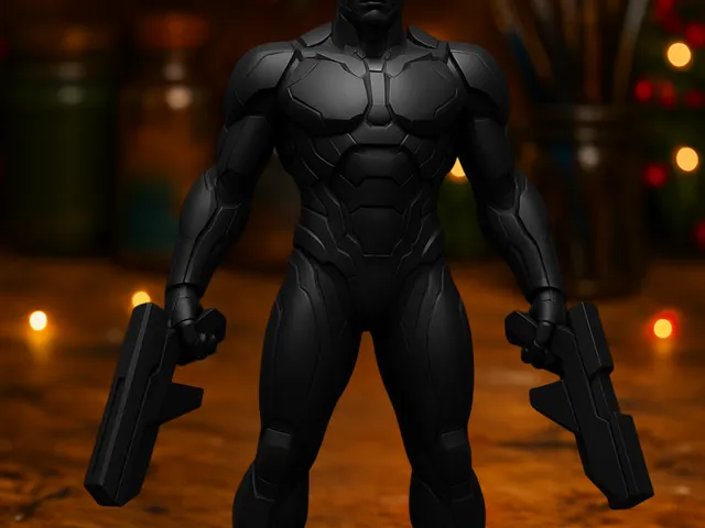 Futuristic Black Warrior Figure