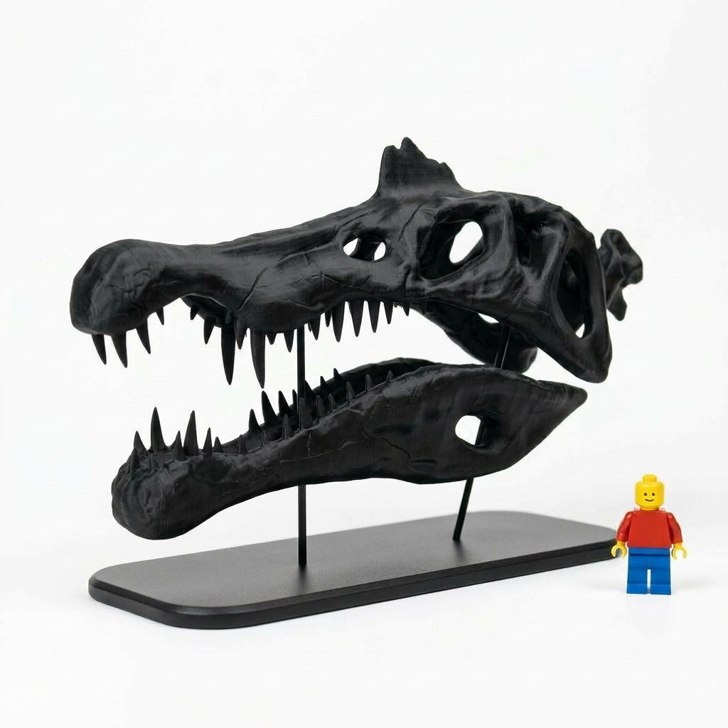 Spinosaurus Skull — Life Size Dinosaur Fossil Replica with Display Stand