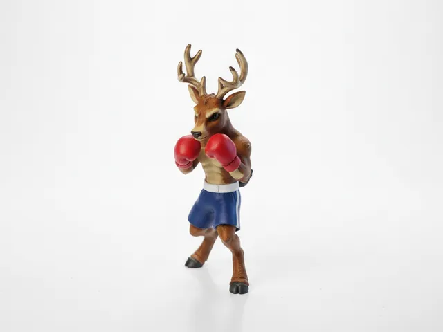 Deer Boxer Fighter Animal Figurine 3D Printable