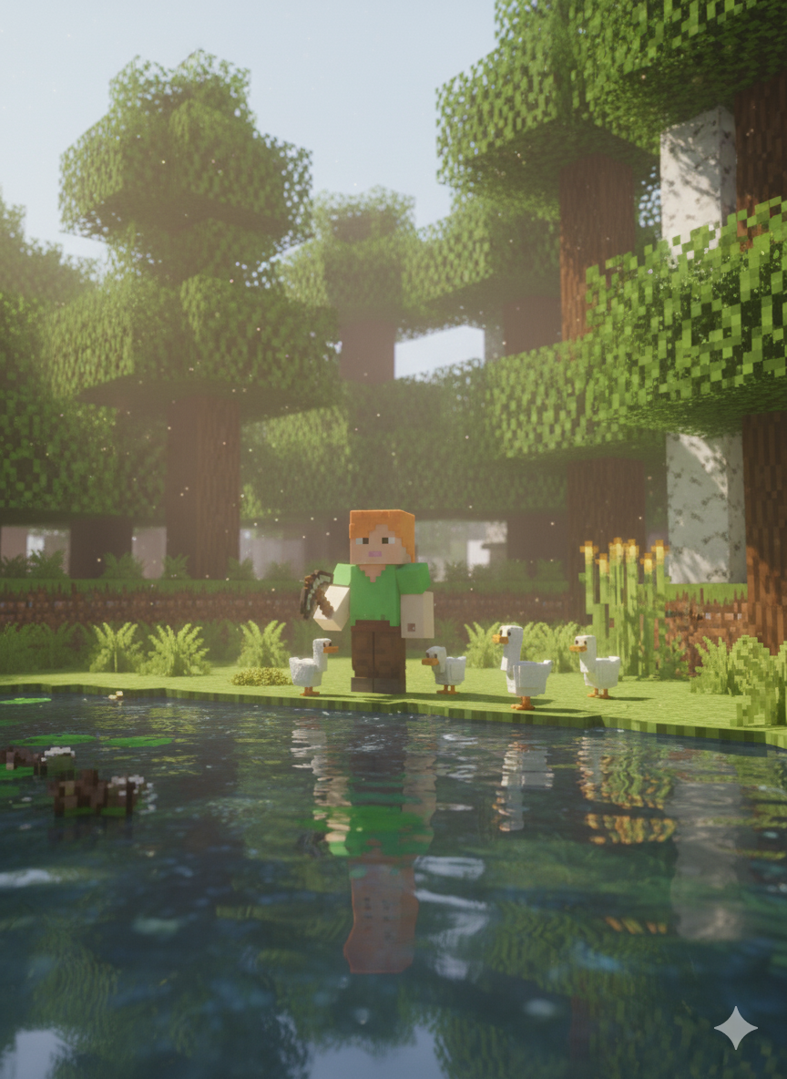 Miniatura 5 do modelo 3D Minecraft Chicken Duck