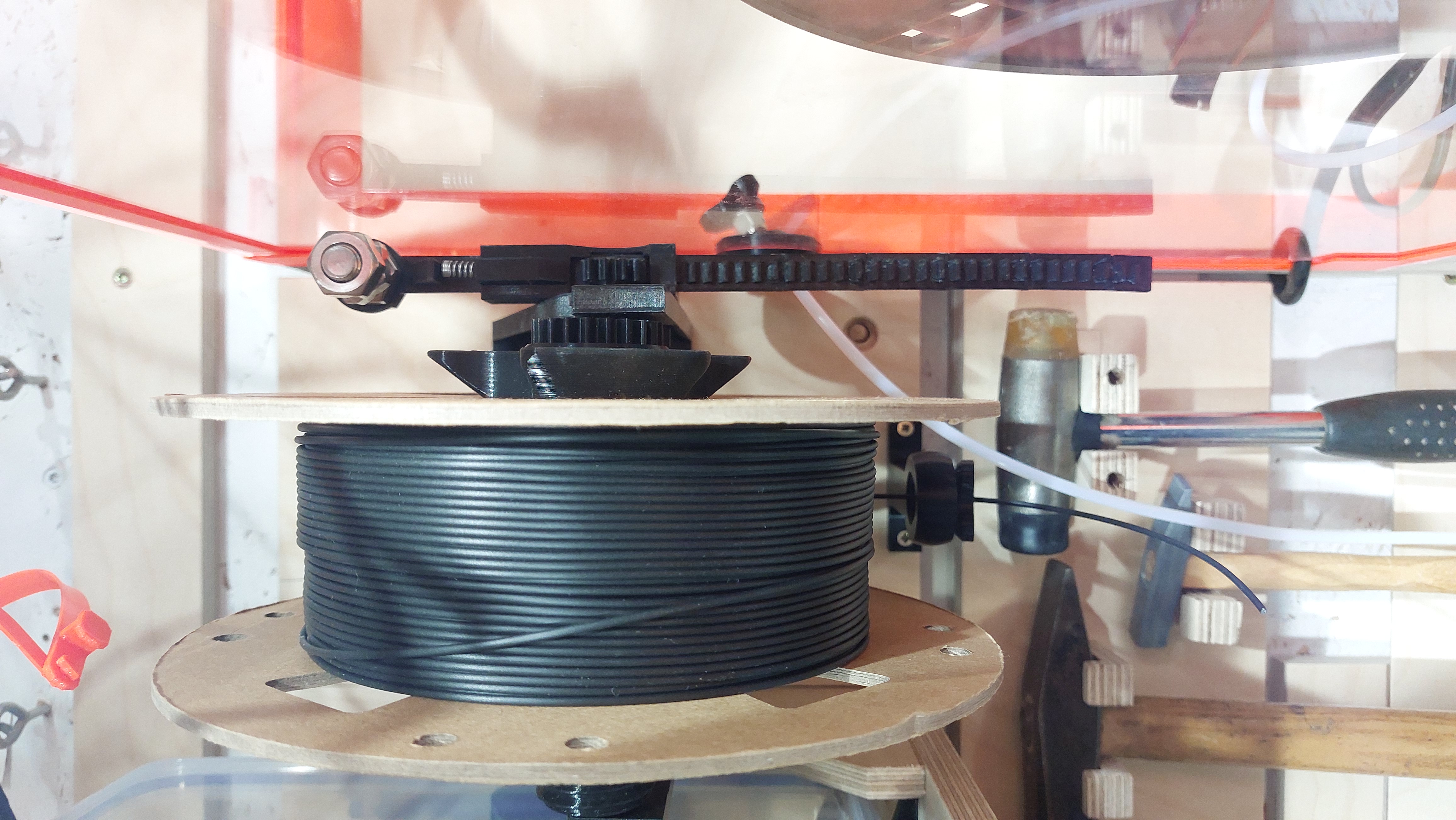 Improved Wall mounted Multiple Mechanism Auto-Rewind Spool Holder 3D model