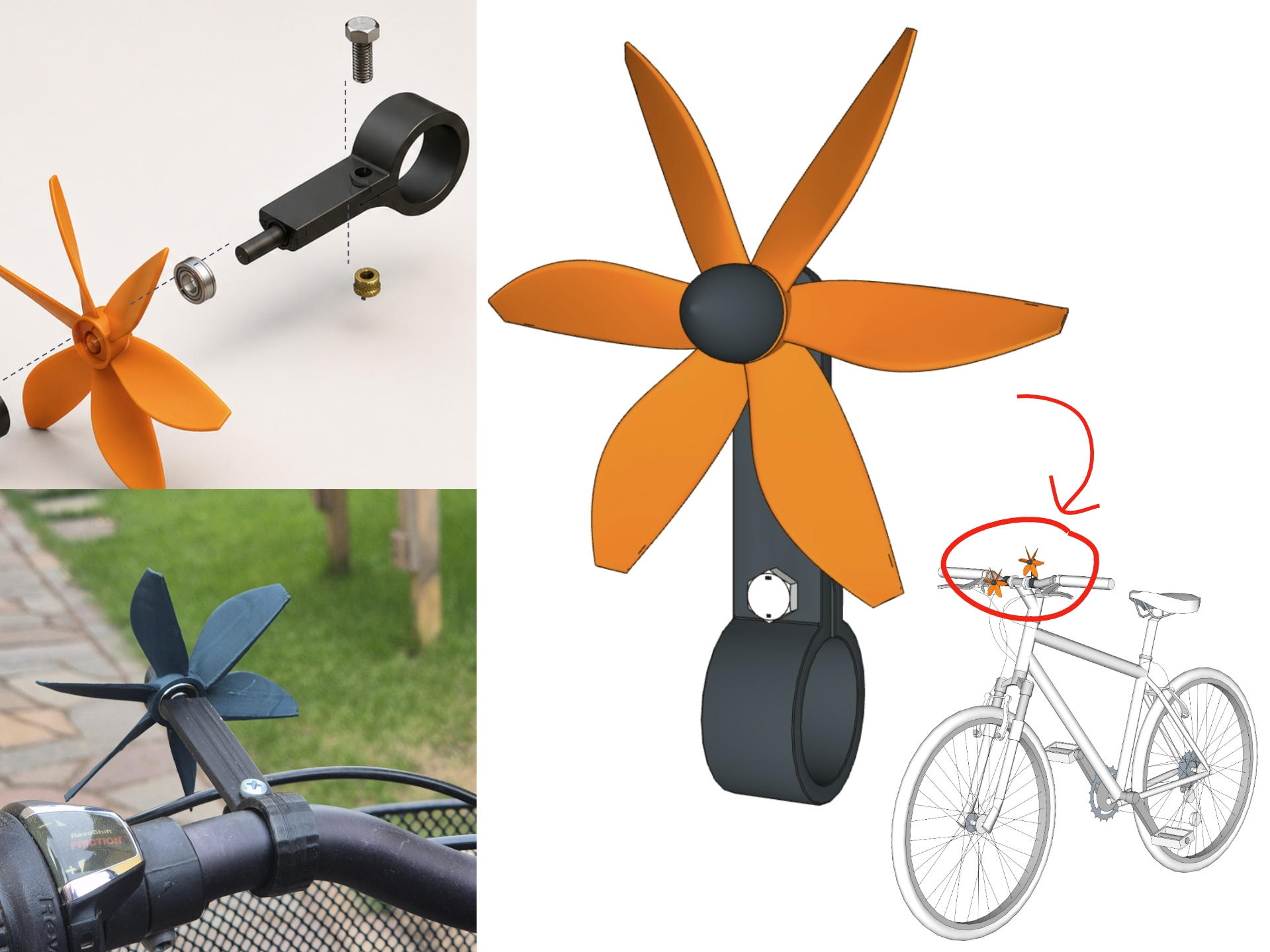 Pinwheel-shaped bicycle kinematic kit (vertical + horizontal)