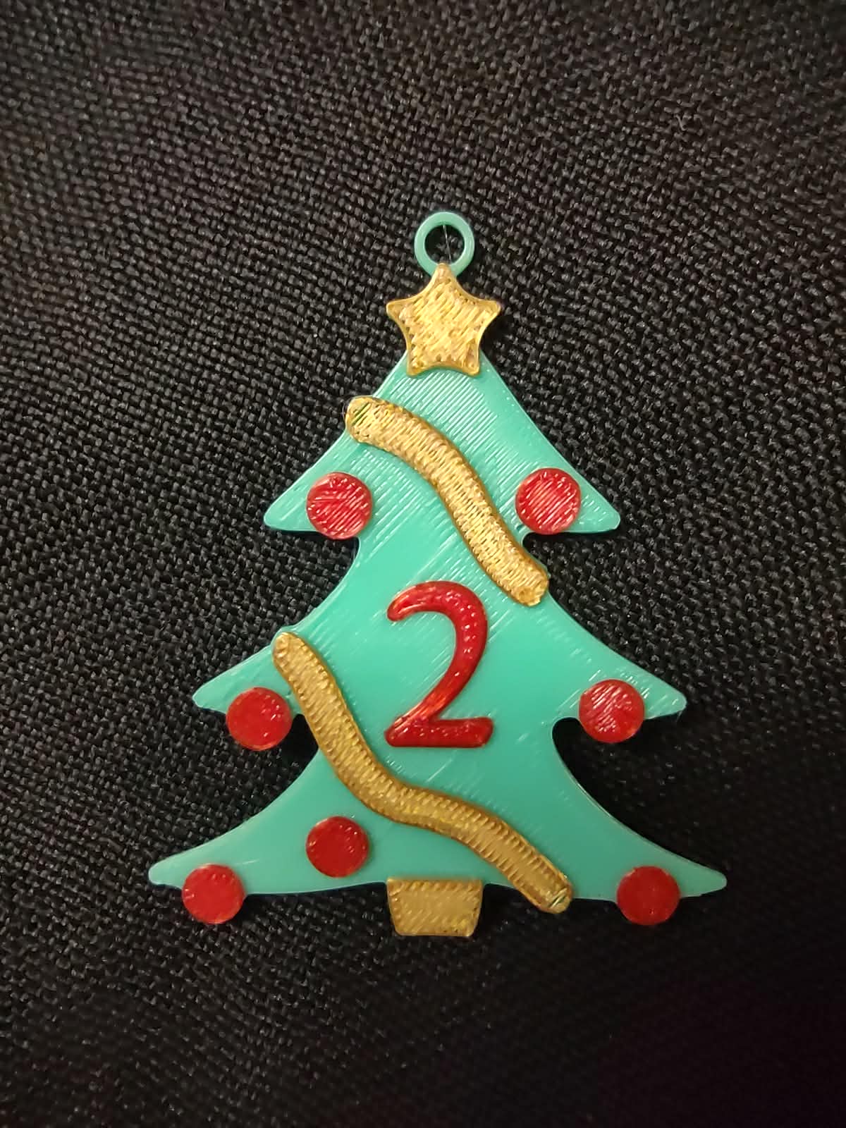 Number 2 - Christmas Tree with Baubles, Tinsel and Star