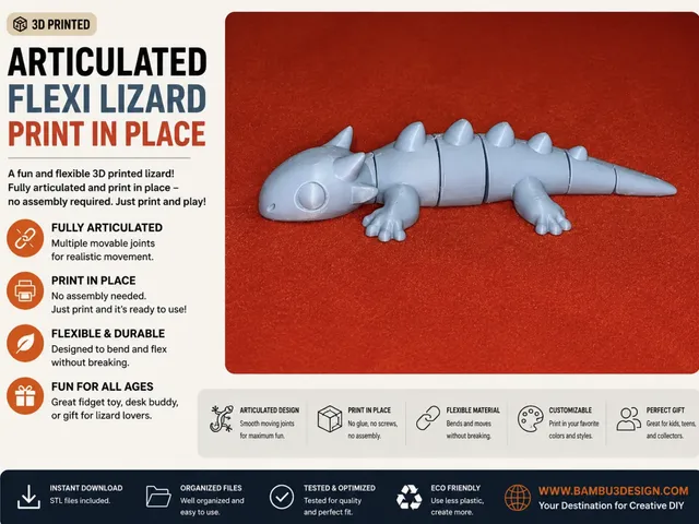 Articulated Flexi Lizard – Print in Place